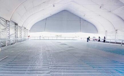 Instalan dos pistas de hielo en Nezahualcóyotl