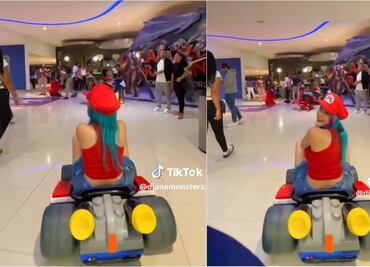 TikTok: Con épica entrada, influencer llega a cine en go kart de Mario Bros y se viraliza