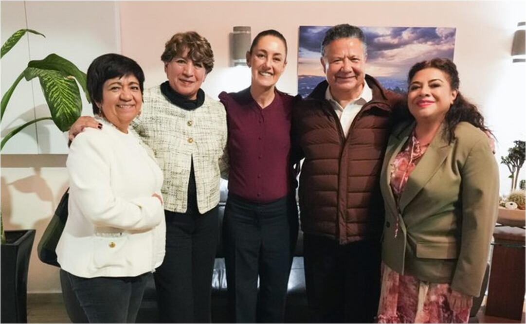 Claudia Sheinbaum se reunió con Clara Brugada, Delfina Gómez y Julio Menchaca. Foto: Especial