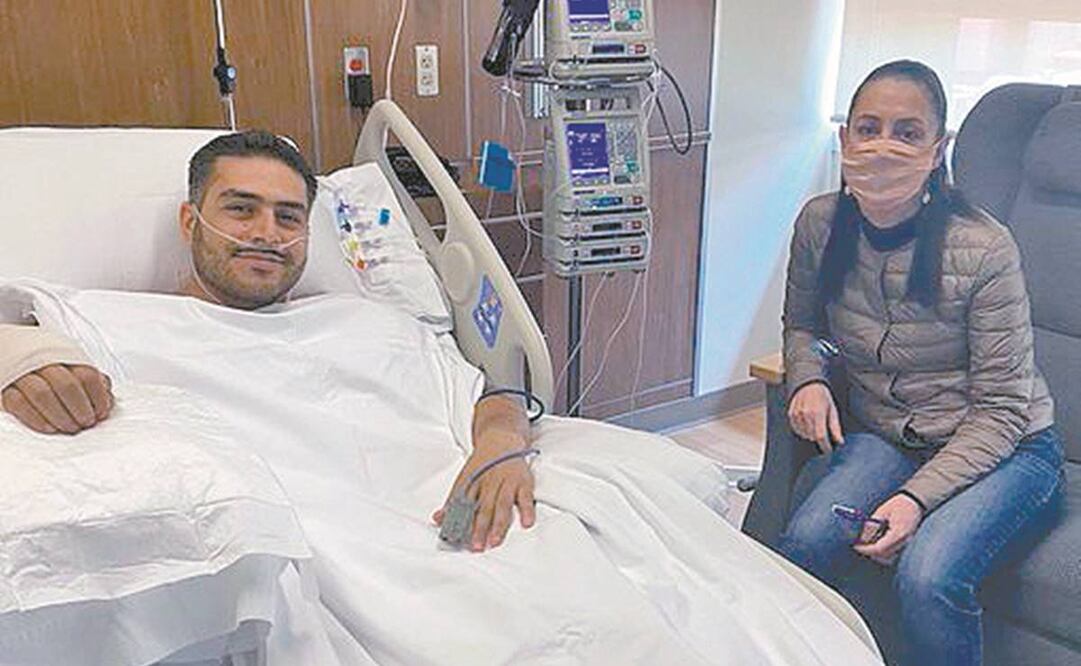 La mandataria visitó en el hospital a Omar García Harfuch, titular de la policía local, quien fue operado tras recibir tres impactos de bala. Foto: ESPECIAL