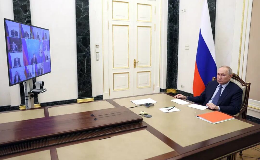 El presidente ruso Vladímir Putin presidirá una reunión del Consejo de Seguridad, en Moscú, Rusia. Foto: AP