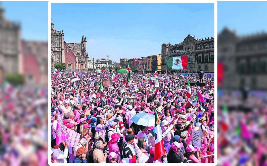 El pasado 18 de febrero la Marea Rosa llevó a cabo una concentración en la Plaza de la Constitución de la Ciudad
de México. La organización convocó a una nueva manifestación Foto: Archivo El Universal