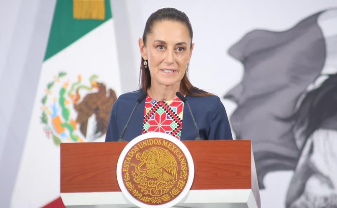 Presidenta Claudia Sheinbaum durante su conferencia de prensa desde Palacio Nacional (28/04/2026). Foto: Luis Camacho / EL UNIVERSAL