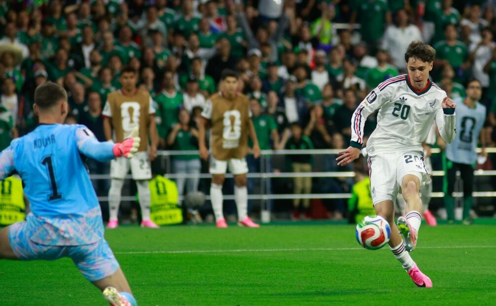 Gol de Mateo Chavez en el México vs Chequia en el Mundial 2026. Foto: Diego Simón/EL UNIVERSAL