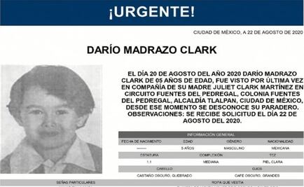 Activan Alerta Amber para localizar al pequeño Darío, de cinco años de edad