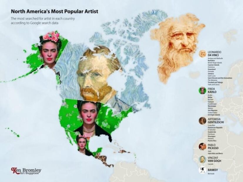 Frida Kahlo, la segunda artista más "googleada" a nivel mundial