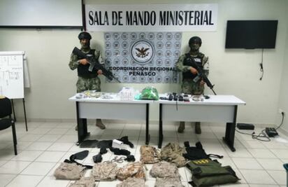 Detienen en Sonora a cuatro hombres con droga y equipo táctico