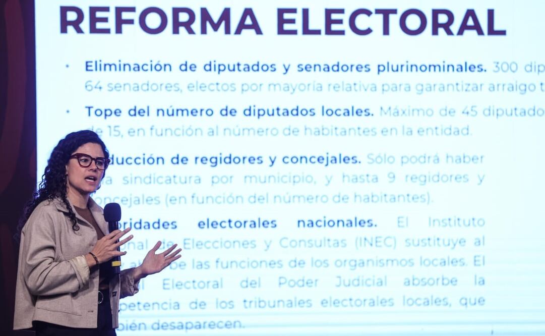 Luisa María Alcalde repasó, una a una, las 20 reformas presentadas por AMLO. Foto: Gabriel Pano / EL UNIVERSAL