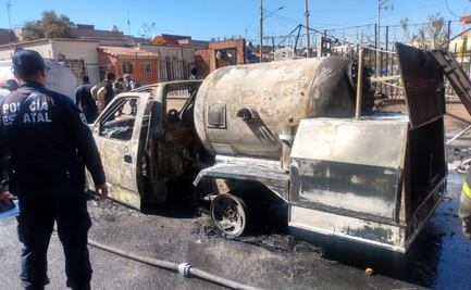 Incendio de pipa de gas en unidad habitacional de Chalco deja daños en viviendas, autos y dos lesionados 