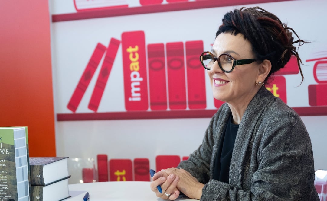 La escritora polaca Olga Tokarczuk en el congreso Impact'26 del Centro de Congresos de Poznan. Foto: EFE/EPA/Jakub Kaczmarczyk POLAND OUT.