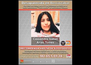 Ofrecen 200 mil pesos de recompensa para localizar a Cassandra Isabel, madre desaparecida en Chiapas
