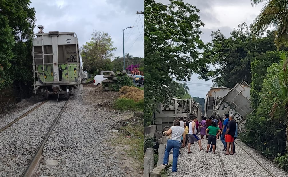 Descarrila tren en Córdoba, Veracruz; ocho vagones caen en zona poblada sin dejar heridos.
Foto: Especial.