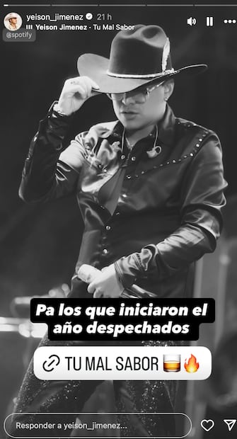 La última publicación de Yeison Jiménez en redes sociales. Foto: Captura de pantalla