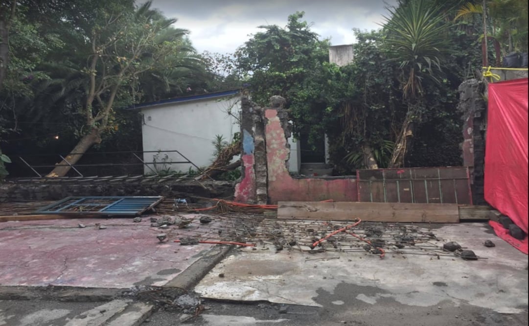 Remains of two houses that were standing a week ago in San Gregorio Atlapulco, Xochimilco