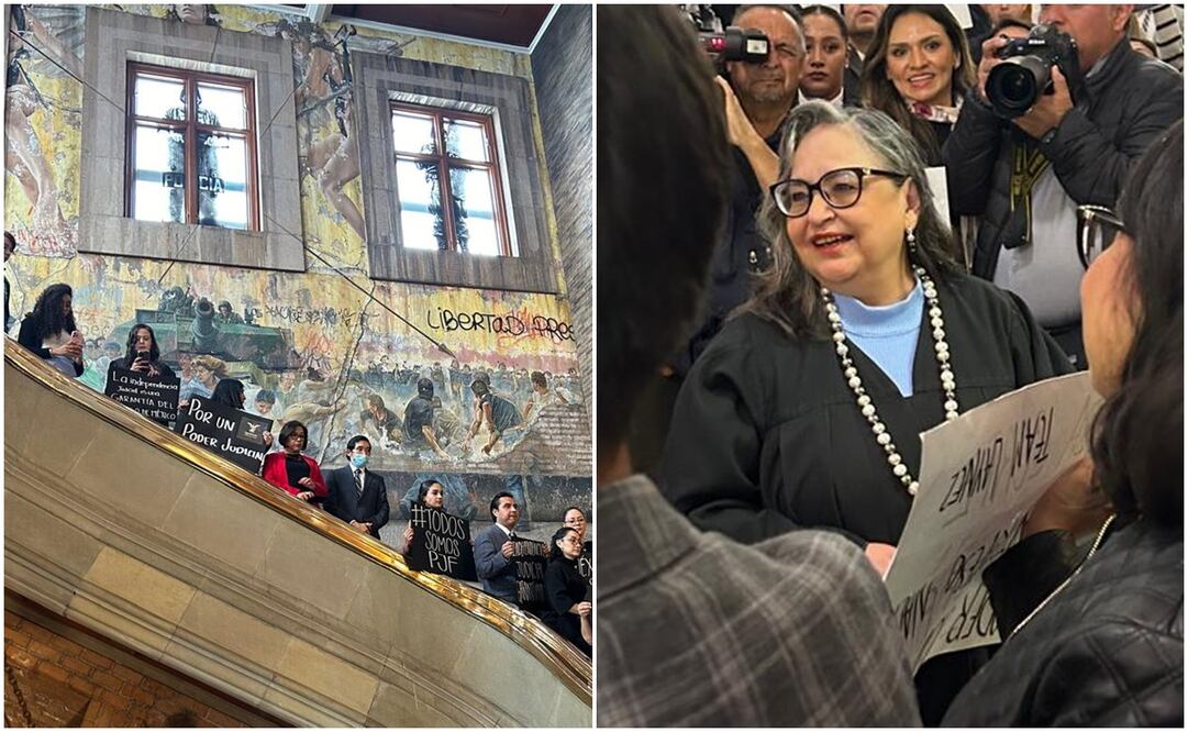 Trabajadores de la Corte contra la reforma judicial y en apoyo a los ministros y ministras. Foto: Especial
