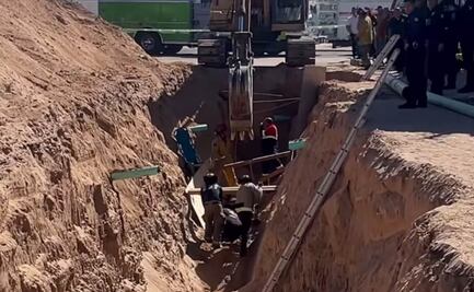 Derrumbe en obra de drenaje en Sonora deja un trabajador muerto y otro herido