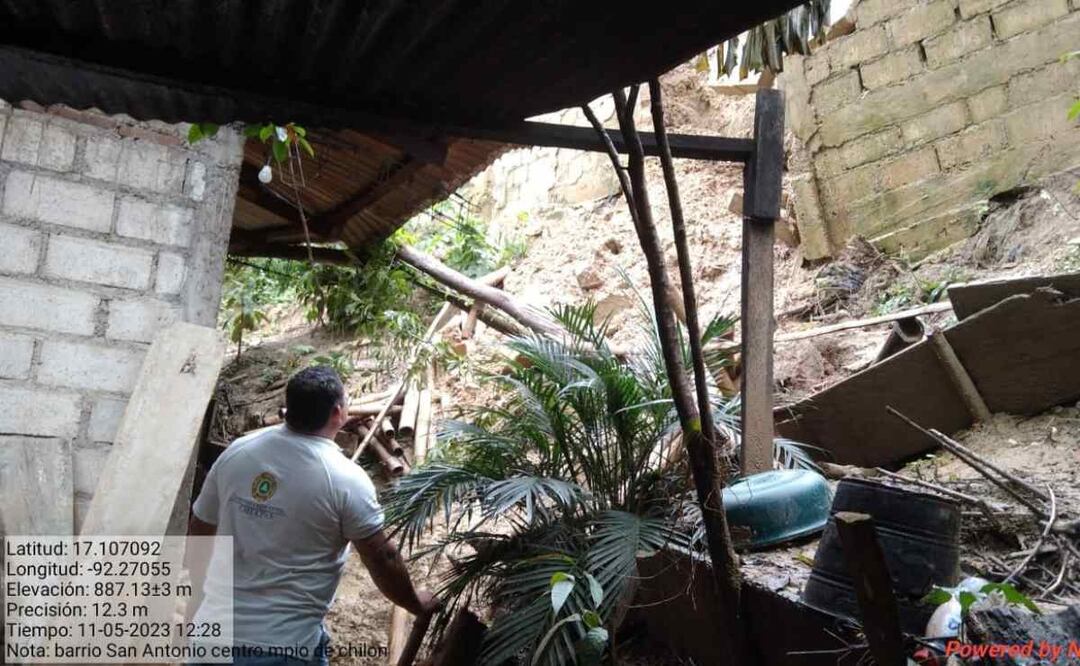 Se han registrado afectaciones en más de 100 viviendas en Chiapas por lluvias. Foto: Especial