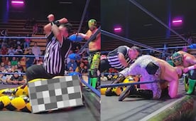 Luchador se desploma en el ring y su rival se detiene a ayudarlo 