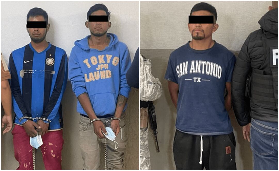 En Chimalhuacán fueron capturados Luis Manuel “N”, alias “El Flaco”, e Iván Pascual “N”, alias “El Isis” y en Zacapoaxtla, Puebla, fue detenido Víctor “N”, alias “El Chaca”. Foto: Especial 