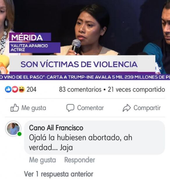 Ojalá a Yalitza la hubiesen abortado, dice presidente de Estudiantes del PAN de Yucatán
