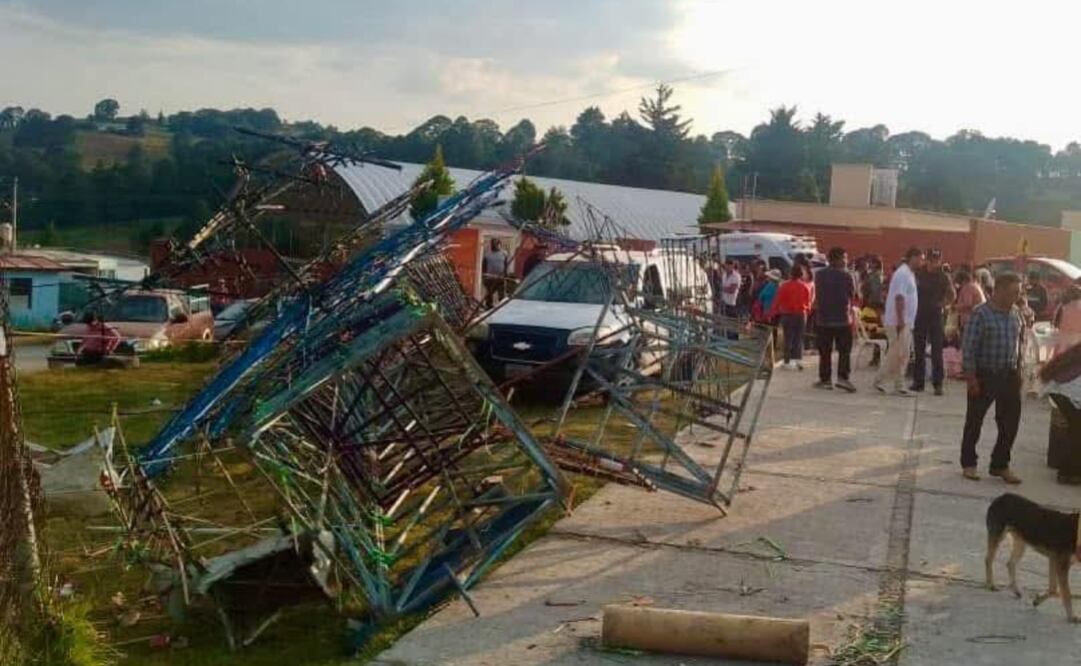 Castillo pirotécnico se desploma en San José del Rincón, Estado de México y deja al menos 6 niños lesionados (12/12/2024) Foto: Especial