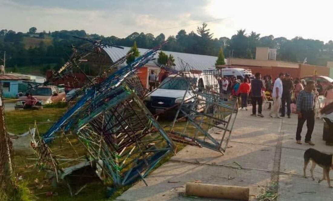 Castillo pirotécnico se desploma en San José del Rincón, Estado de México y deja al menos 6 niños lesionados (12/12/2024) Foto: Especial