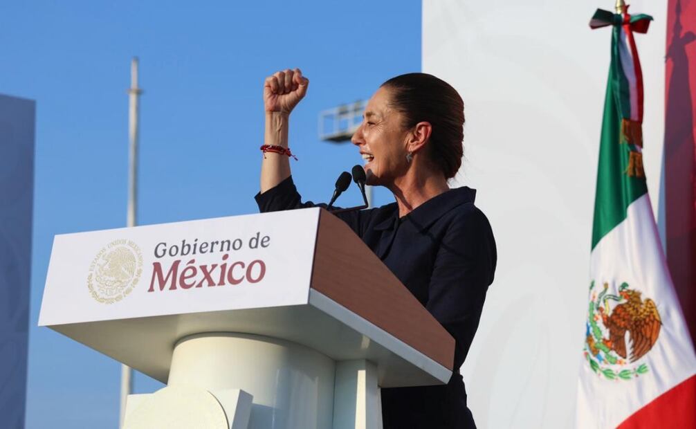 La presidenta Claudia Sheinbaum durante gira de su Primer Informe de Gobierno en Veracruz, este domingo 7 de septiembre de 2025. Foto: Especial