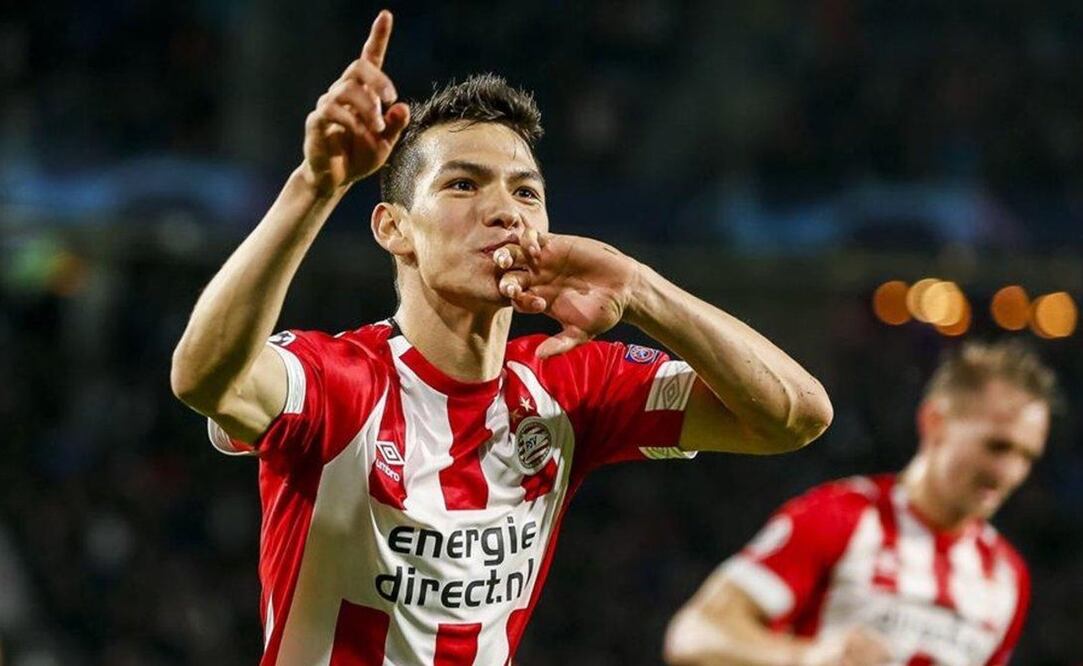 Hirving 'Chucky' Lozano festejando un gol con el PSV / FOTO: AFP