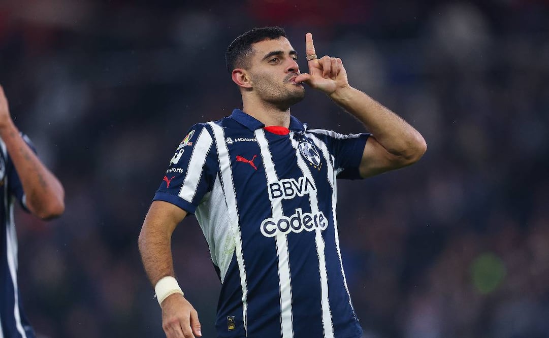 Germán Berterame festeja el segundo gol del Monterrey ante el Atlético de San Luis. Foto: Imago7