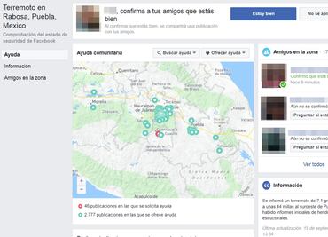 Facebook activa Safety Check en México tras sismo de 7.1 grados