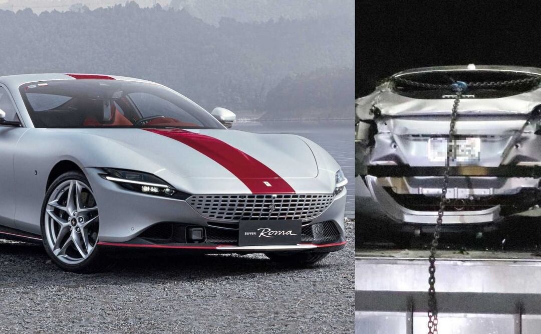 Ferrari Roma cae de elevador y es pérdida total