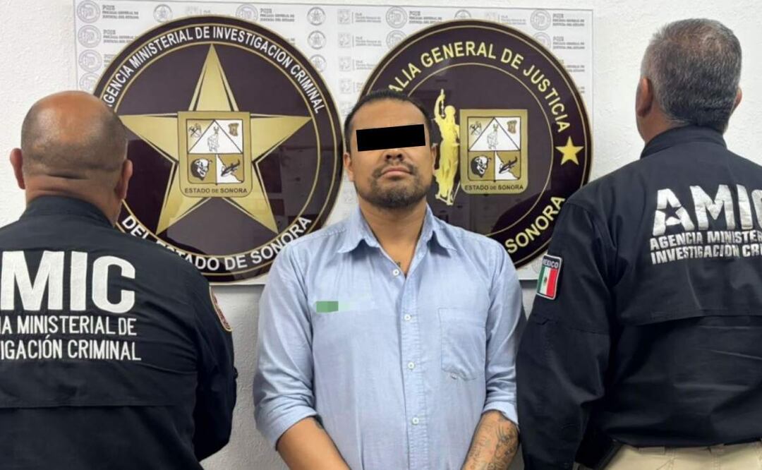 El expolicía José Manuel “N”, de 36 años, fue detenido en Sonora buscado por homicidio en el Edomex ocurrido en 2021 (17/05/2025). Foto: Fiscalía de Sonora