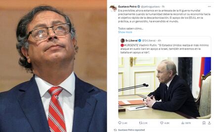 Tras ataque de Irán a Israel, Petro anticipa tercera guerra mundial, con posteo falso sobre Putin