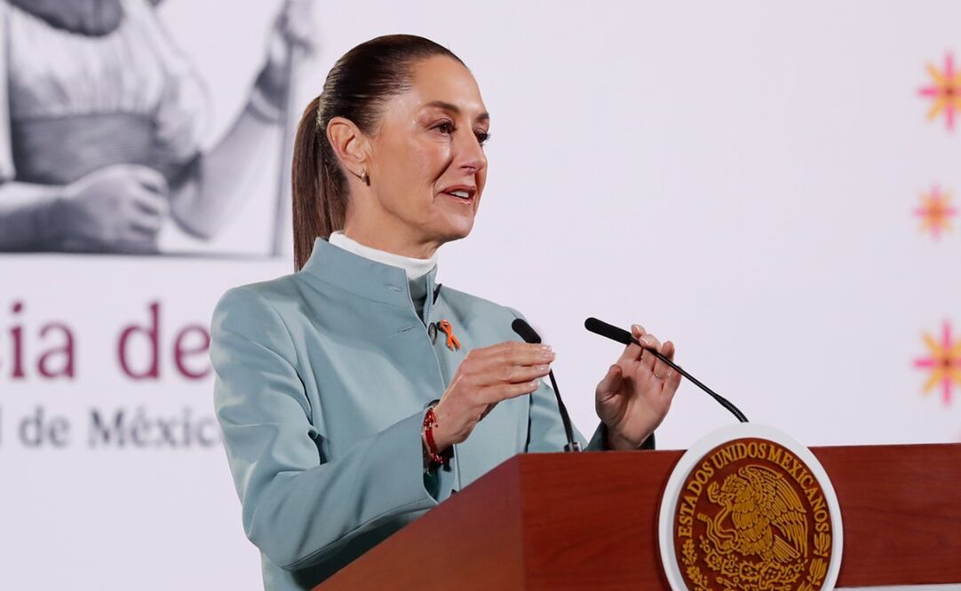 Claudia Sheinbaum Pardo en su conferencia mañanera de este lunes 25 de noviembre en Palacio Nacional. Foto: Presidencia