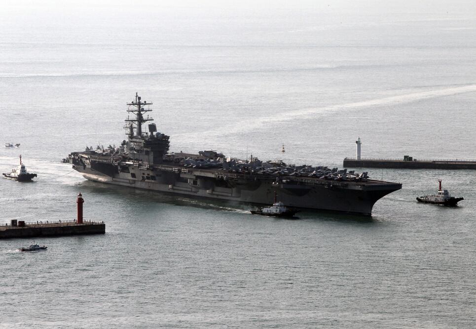El USS Ronald Reagan, un portaaviones nuclear de la clase Nimitz de la marina de guerra estadounidense (Foto: EFE)