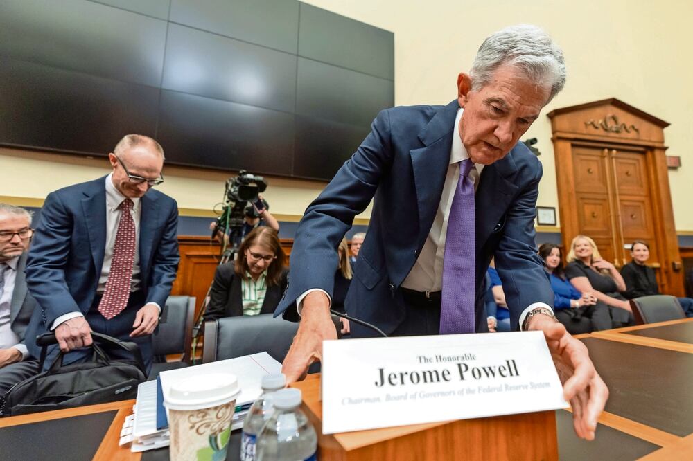 Jerome Powell, titular de la Fed, en la primera de dos audiencias esta semana en el Congreso. Foto: de Ark Schiefelbein. AP