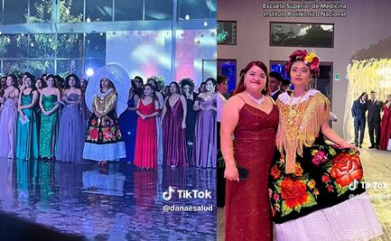 ¡Orgullosa de Oaxaca! Joven se gradúa y asiste a fiesta con traje de tehuana