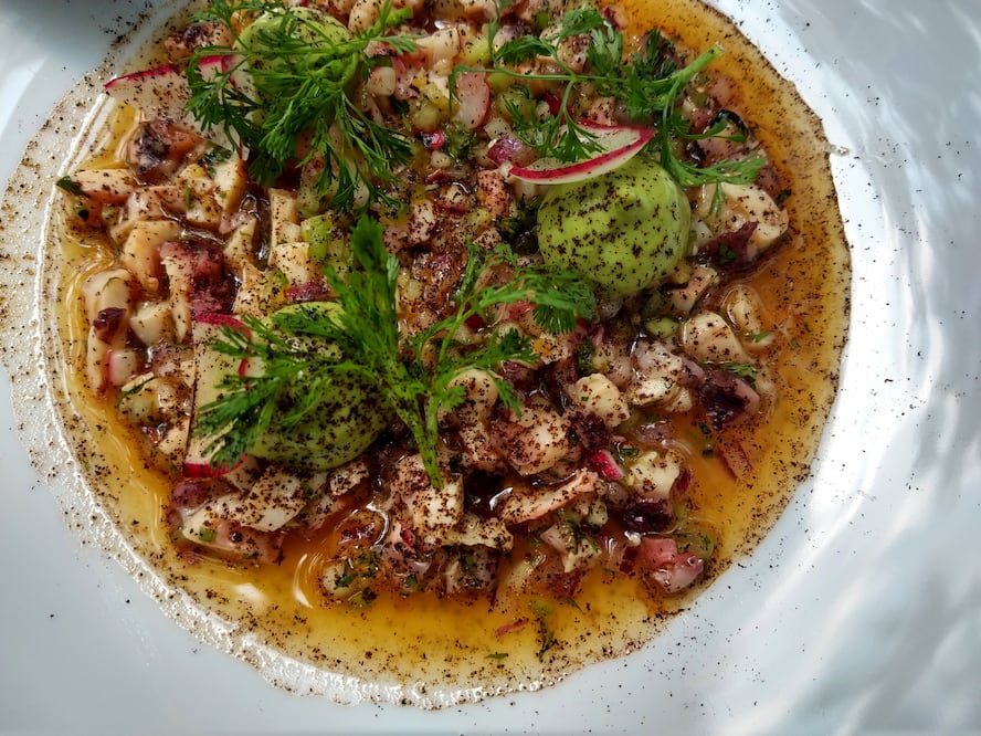 Pulpo maya en ponzu casero