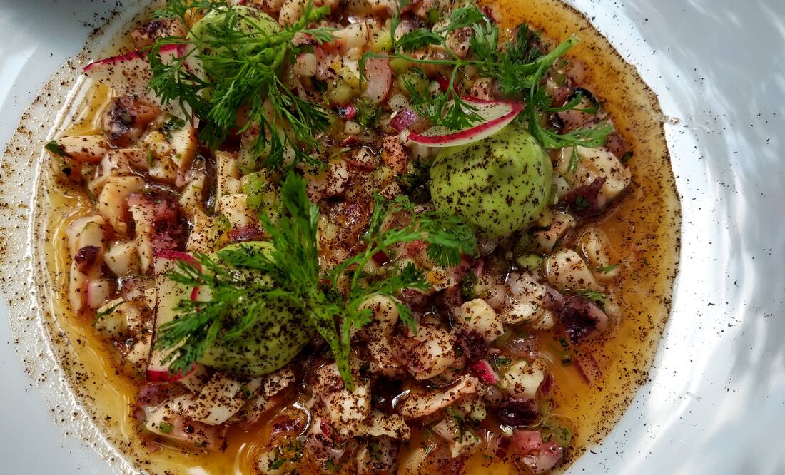 Pulpo maya en ponzu casero