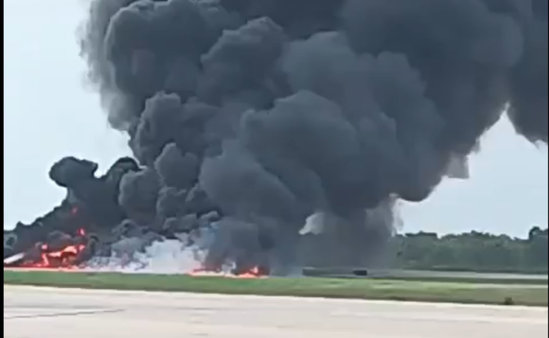 Accidente en el Aeropuerto La Romana en, RP. (0706/26) Foto: Captura de video X