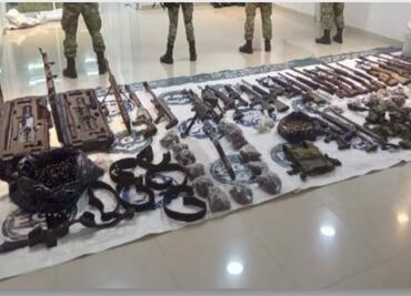 Decomisan armamento de grueso calibre y costales con marihuana en Tlatlaya, Edomex