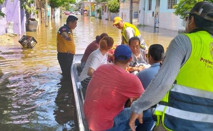 Ayudan a familias afectadas por inundaciones  y encharcamientos en Tamaulipas; trasladarán a personas a albergues