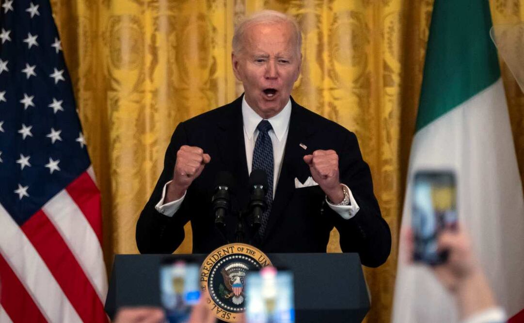 El presidente Joe Biden habla en una recepción con motivo del Mes de la Herencia Italoamericana, en el Salón Este de la Casa Blanca en Washington, el miércoles 16 de octubre de 2024. Foto: AP