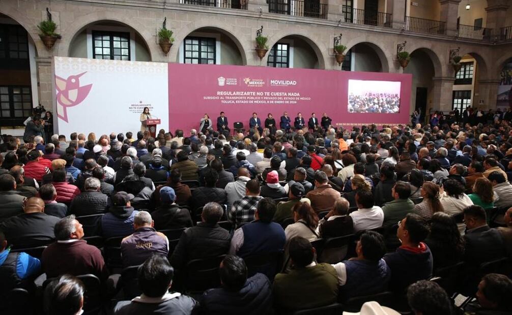 Delfina Gómez destacó que los subsidios a los que son acreedores los transportistas son resultado de un trabajo en equipo entre las Secretarías General de Gobierno, Movilidad y Finanzas. Foto: Jorge Alvarado / EL UNIVERSAL