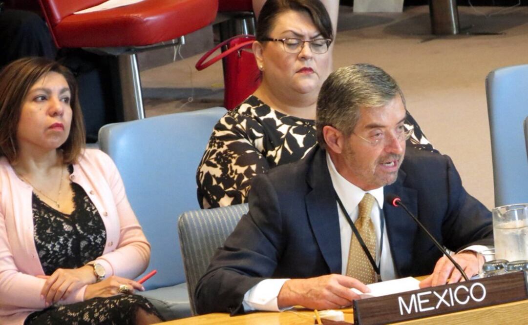 Participación del embajador Juan Ramón de la Fuente, Representante Permanente de México ante la ONU, en el Debate sobre Violencia Sexual en los Conflictos. Foto: Twitter @MexOnu