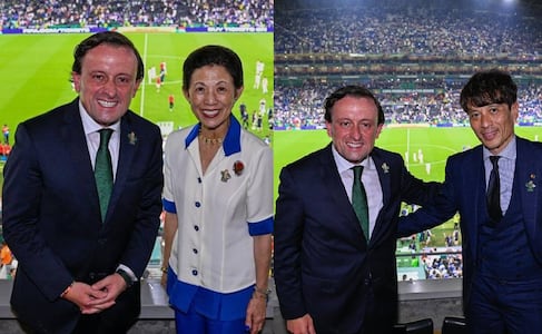 Mikel Arriola vio el partido número 1000 de la Copa del Mundo junto a la Princesa de Japón, Hisako de Takamado