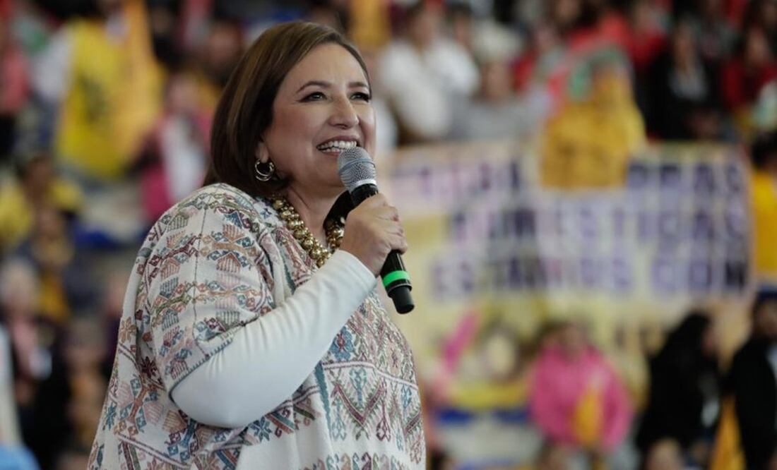 Xóchitl Gálvez encabeza evento en el municipio de Delicias, Chihuahua, ante decenas de simpatizantes del PRI-PAN-PRD. Foto: Diego Simón Sánchez/EL UNIVERSAL