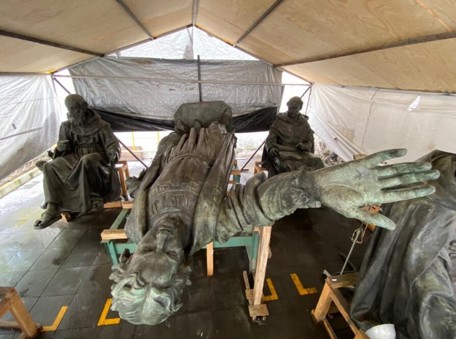 Escultura de Cristóbal Colón. Foto: Cortesía, INAH