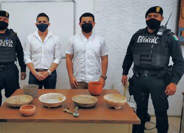 Recuperan en Yucatán 8 piezas arqueológicas que pretendían ser vendidas en internet