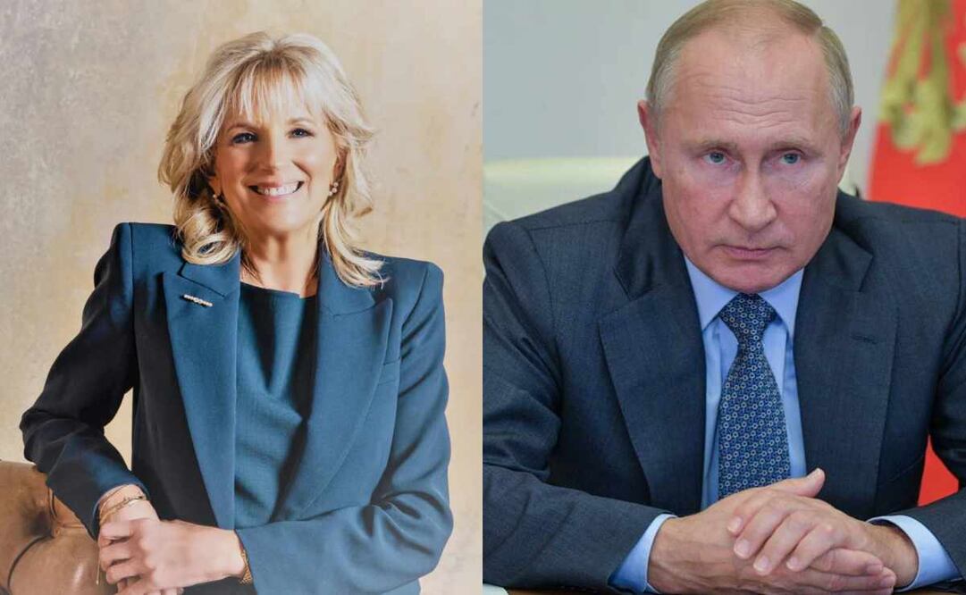 La primera dama de Estados Unidos, Jill Biden, y el presidente de Rusia, Vladímir Putin. Foto: Archivo